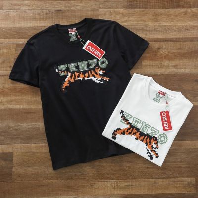 KENZOˉ European And American Tide Brand Foreign Trade Original Single Summer Animal Tiger Embroidery Cotton Short-Sleeved T-Shirt Versatile Round Neck Half-Sleeved Shirt