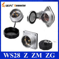 Original WEIPU Connector WS28 Z ZG ZM 2 3 4 7 8 9 10 12 16 17 20 24 26 Pin Connector ชาย ZG 2รูหน้าแปลนแผง Mount Socket