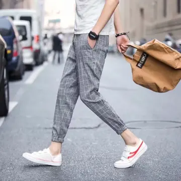 Casual plaid sale pants for men