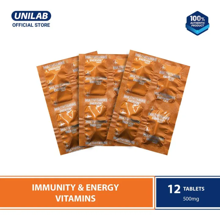 Unilab Enervon C Multivitamins For Adults 12 Tablets For Everyday Energy And Immunity Lazada Ph