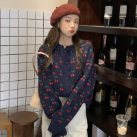 OCEANLOVE Woman Sweaters Print Vintage Sweet Kawaii Cardigans Knitted Spring Autumn Korean Single Breasted Mujer Chaqueta 19727