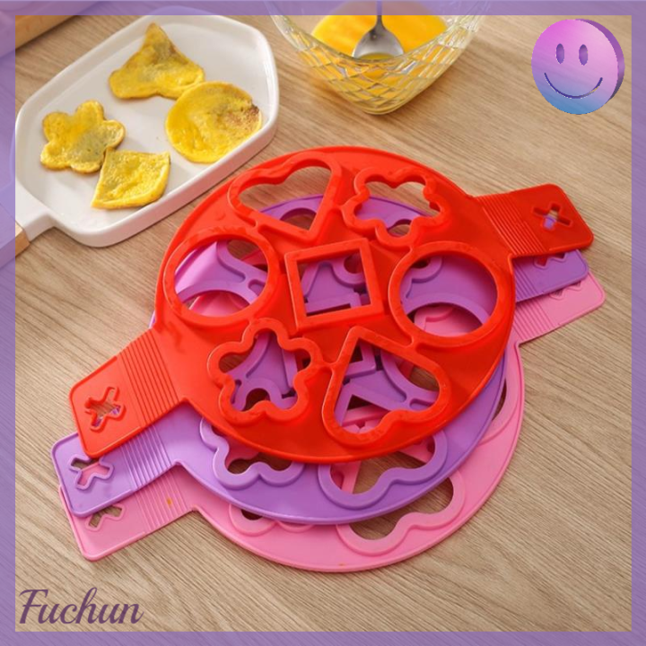 fuchun-อุปกรณ์ทำไข่ออมเลทกระทะแบบไม่ติด7รู-แม่พิมพ์ไข่ทำแพนเค้กไข่ทำจากซิลิโคน