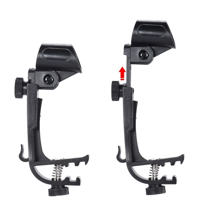 worth-buy-2ชิ้นคลิปบนกลองริมไมโครโฟน-mic-mount-holder-ปรับกันกระแทก