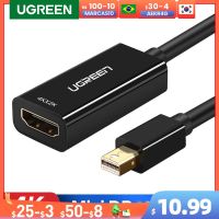 Ugregreen หัวแปลงสัญญาณ HDMI ช่องแสดงผลไปยังขนาดเล็กสายเคเบิล DP มินิสายฟ้า2ตัวแปลง HDMI สำหรับ Macbook Air 13 Surface Pro 4 Thunderbolt