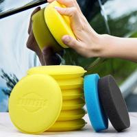 1/6/12Pcs Car Round Waxing Polish Sponges High Density Foam Applicator Pads Polishing Sponges Car Detailing Tools Accessories Adhesives Tape