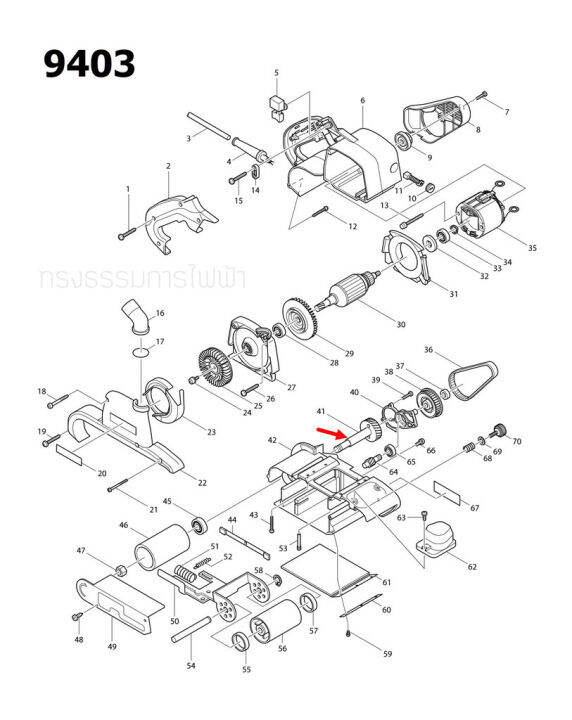 เฟืองใหญ่-เครื่องขัดสายพาน-makita-มากีต้า-9403-41-pn-153291-3-แท้