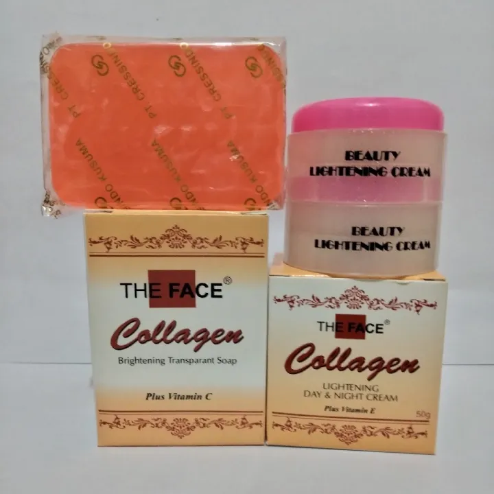 Collagen The Face Paket Cream Collagen The Face Plus Sabun Original