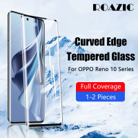 ROAZIC สำหรับ OPPO Reno 10 Reno10 Pro 5G ปกป้องหน้าจอ Reno10 Pro + Plus [1 ~ 2ชิ้น] ความแข็ง9H แก้วฟิล์มป้องกันขอบโค้งคลุมทั้งหมด3มิติ