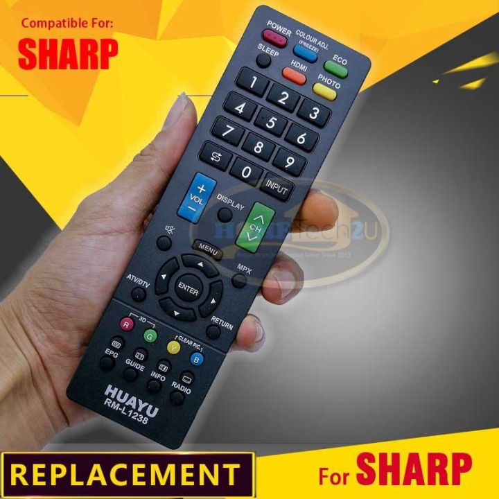 sharp-rm-l1238สำหรับส่วนใหญ่-sharp-lcd-led-tv-remote-control-with-3d-ปุ่ม