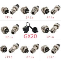 2Pcs/1Pair GX20 2/3/4/5/6/7/8/9 Pin Male Female Circular Wire Panel Aviation Connector 20mm Microphone Mic Socket Plug Cap Lid