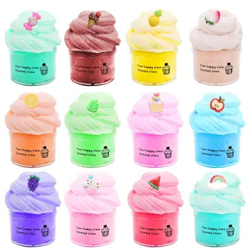 Rainbow Pinks Blue Cloud Slime Fluffy Icecream Mud Stress Relief DIY Toys