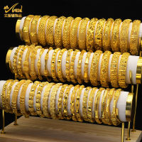 สร้อยข้อมือหลายสไตล์ bangles 24K สร้อยข้อมือเจ้าสาวลายฉลุแกะสลักทอง