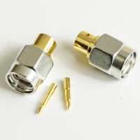 High quality Connector Stainless SMA Male Solder for semi rigid RG402 0.141 quot; cable Coax Jack Straight RF Adapters