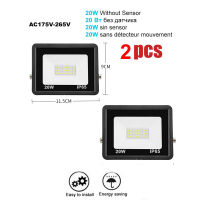 2ชิ้น220โวลต์10-100วัตต์ LED FloodLight ปอตไลท์ภายนอกถนนผนังสะท้อนแสงไร้สาย Pir Motion Sensor โคมไฟกันน้ำ R