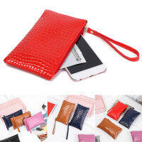 กระเป๋าใส่โทรศัพท์ Pouch Koin Tas Kosmetik หนัง PU กระเป๋าธนบัตรสีล้วนท่าเรือกระเป๋าคลัทช์หิ้วผู้หญิง