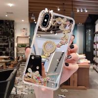 [COD] Suitable for 9pro mirror mobile phone case 10T soft protective gem max bracket rhinestone womens tide