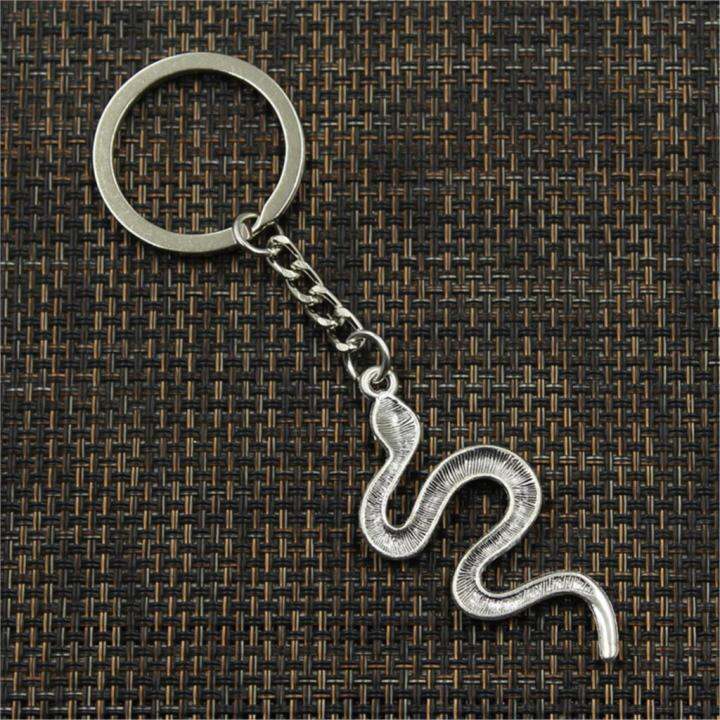 new-fashion-men-30mm-keychain-diy-metal-holder-chain-vintage-snake-cobra-53x23mm-bronze-silver-color-pendant-gift-key-chains