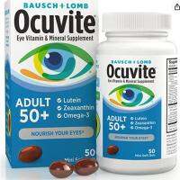 NEW ของแท้ การันตี วิตตามินบำรุงสายตา 50+ Ocuvite Adult 50+ Eye Vitamin &amp; Mineral Softgels, 50 Count