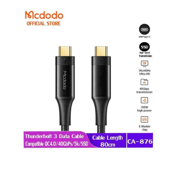 MCDODO Thunderbolt 3 Data Cable TypeC to HDMI 3.0 Cable 100W PD