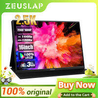 Zeuslap P16K 16 "2.5K 144Hz แบบพกพา2560*1600 16:10 100 SRGB 500cdm² Travel Gaming Display สำหรับแล็ปท็อป