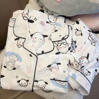 ⊙♙ Ins Japanese cartoon cute Pacha dog pajamas female summer three-piece suit short-sleeved student home clothes can be worn outside