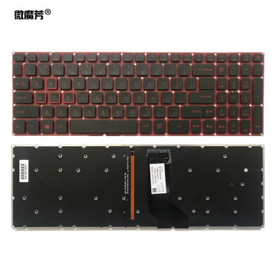 AN515-51แป้นพิมพ์แล็ปท็อปสหรัฐอเมริกาสำหรับเหมาะสำหรับ Fo Acer Nitro 5 AN515 AN515-52 AN515-53โน้ตบุ๊คคีย์บอร์ดสีดำพร้อม Backlit