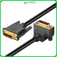 CLMXCA สำหรับโปรเจคเตอร์ทีวีคอมพิวเตอร์ 1080P สายเคเบิลวิดีโอ DVI-D 24 + 1PIN สายเคเบิล DVI ไปยัง DVI มุมขึ้นลง 90องศา、