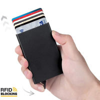 Automatic Anti-theft ID Credit Card Holder Porte Carte Thin Aluminium Metal Wallets Pocket Case Bank Women Men Credit Card Box