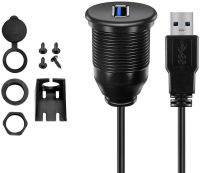 3FT USB 3.0 Male Ke USB 3.0 Female AUX Flush Mount Mobil Gunung Tahan Air Ekstensi Kabel untuk Mobil Truk Perahu sepeda Motor Dashboard