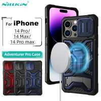 ?เป็นที่นิยมมากที่สุด?เคสสำหรับ iPhone 14 Pro Max เคสแม่เหล็ก NILLKIN Adventurer Pro พร้อมพับเป็นขาตั้งกล้องเลื่อนเคสสำหรับ iPhone 14 Pro/ 14Plus