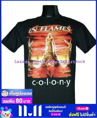 เสื้อวง IN FLAMES เสื้อยืดวงดนตรีร็อค เมทัล เสื้อร็อค  IFM391 ส่งจากไทย