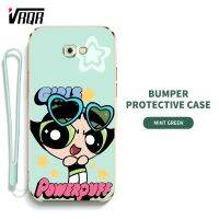 VRQR Powerpuffy เคสโทรศัพท์สำหรับหญิงสาวน่ารักสำหรับ  Samsung Galaxy J4 Plus J4+ J2 Prime J3 J5 Pro 2017 J330 J5 Prime J530 Grand Prime Plus J2 ACE G530 G532 J415 เคสนุ่มบางพิเศษซูเปอร์เกิร์ล (รวมฟรีสายคล้อง)