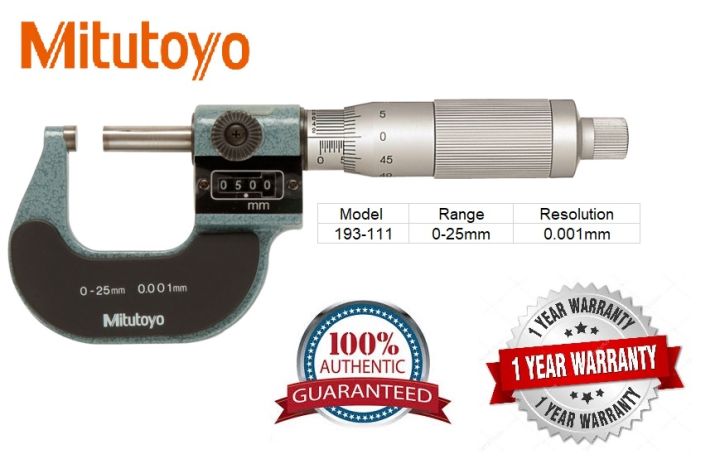 Mitutoyo Digit Outside Micrometer 193 111 Lazada