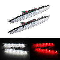 ANGRONG 1 Pair 2x Clear Cover Rear Bumper Reflector LED Stop ke Light For Mazda 3 Axela Mazdaspeed3