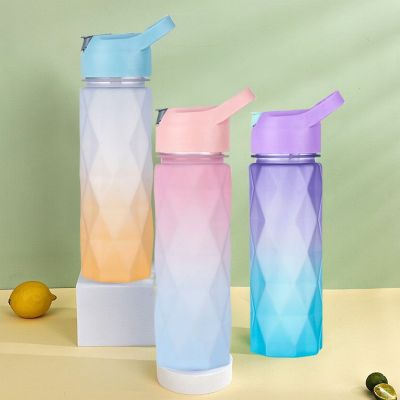 【jw】┋❏☽  600MLGradient Bottle With  Sport Drinking Bottles Outdoor Gym Jugs girls Adult New