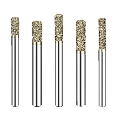 1pc Flat Bottom Diamond Rod Stone เครื่องมือ Marble Relief เครื่องตัดมิลลิ่ง 3D Brazed Cone CNC Router Bit