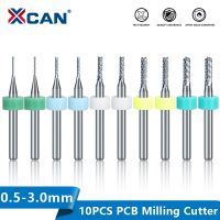 XCAN PCB Milling Cutter Set 0.5-3.0mm Carbide End Mill 10pcs Router Bit สําหรับเครื่อง PCB Milling เครื่องมือ