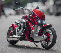 ADiecast รถจักรยานยนต์รุ่นของเล่น1:12 Yamaha V-Rex Sport Bike Miniature พร้อมเสียง &amp; LightM