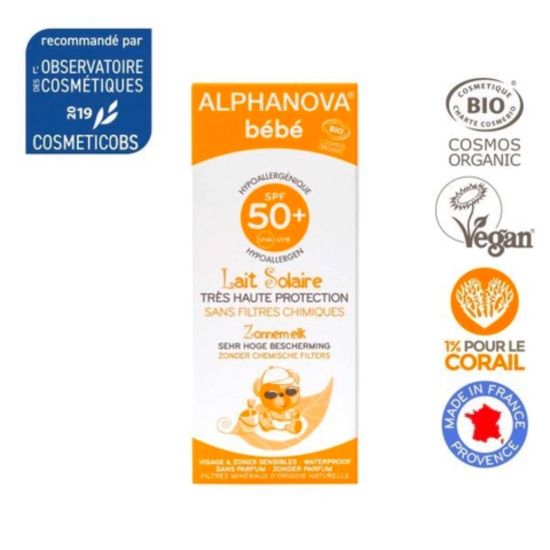 Kem chống nắng hữu cơ cho bé sơ sinh alphanova 50g - kem chống nắng cho bé - ảnh sản phẩm 1