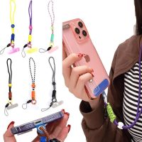 Adjustable Colorful Nylon Phone Lanyard with Card Universal Multifuctional Detachable Neck Cord Anti-lost Cell Phone Straps Phone Charms