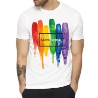 Pride Lgbt Gay Love Lesbian Rainbow Design Print T-Shirts For Men Homme Cotton Casual Love Is Love Tee Shirt Unisex Clothes