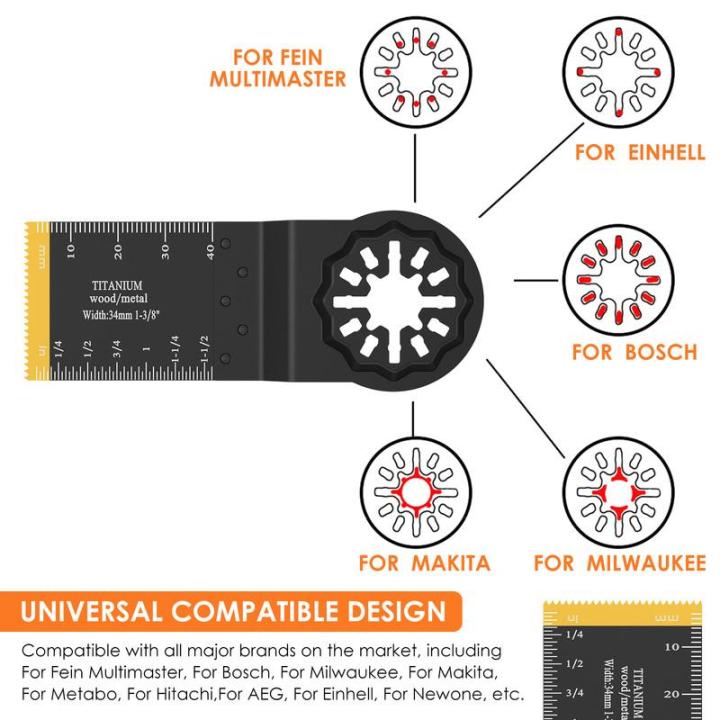dagafga-ใบเลื่อยอเนกประสงค์เคลือบสองโลหะไทเทเนียมใบเลื่อยแบบสั่น34มม-6ชิ้นใบมีดเครื่องตัดโลหะไม้ใบเลื่อยใบเลื่อยแบบสั่นใบมีดสำหรับการตัดไม้