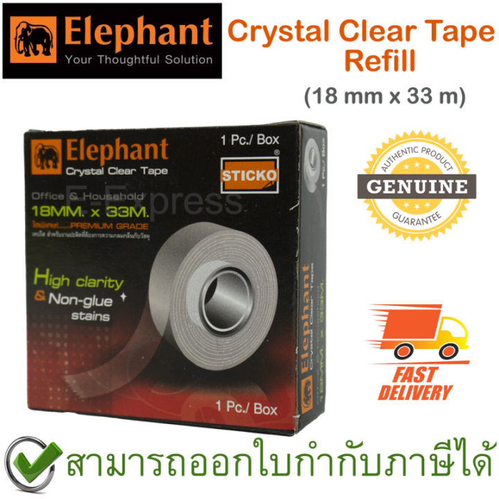 Crystal Clear Tape Refill (18 mm x 33 m) เทปใสพิเศษ [1ม้วน] ของแท้