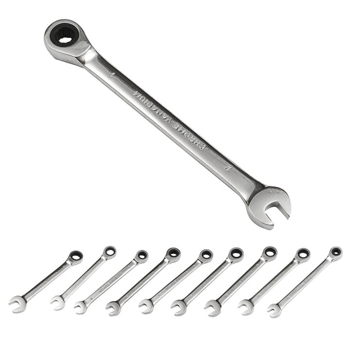 Steel Fixed Head Ratcheting Ratchet Spanner Gear Wrench Open End & Ring