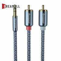 Essager RCA Aux Cable แจ็ค3.5มม. ถึง2 RCA Audio Cable Connector Adapter Splitter