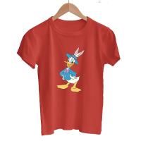 Donald Duck การ์ตูนพิมพ์ผู้หญิงเสื้อยืดน่ารักรูปแบบ Disney Harajuku สไตล์ลำลองหญิง T เสื้อสบาย Kawaii กลางแจ้ง S-5XL