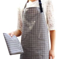 2Pcs Adjustable Adult Unisex Apron Stripe Bib Apron with 2 Pockets Chef Waiter Kitchen Cooking Baking Restaurant Antifouling Oilproof Apron