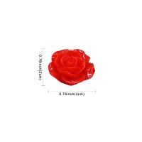 ；‘。、’ 50Pcs Cute Vintage Resin Rose Flowers Flatback Cabochon Embellishment Accessories DIY Scrapbooking Craft Making Decorations