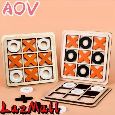 AOV Wooden Noughts And Crosses Game Tic Tac Toe Board Games ของเล่นเพื่อการศึกษาสำหรับเด็กและผู้ใหญ่ครอบครัว COD จัดส่งฟรี