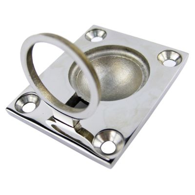 Marine Stainless Steel Flush Mount Pull Ring Hatch Latch Handle Boat Caravan Accessories
